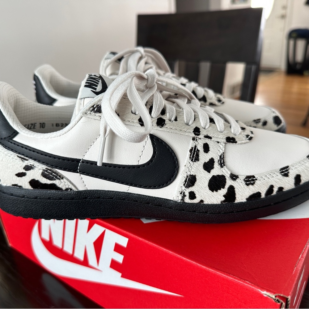 Nike Field General Black and White Cow Print Sneakers. NWT. Size W10/M8.5